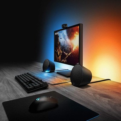 Logitech G560 Deux Haut-parleurs Gaming PC, Eclairage RGB LIGHTSYNC Synchronisé à vos Jeux - Noir