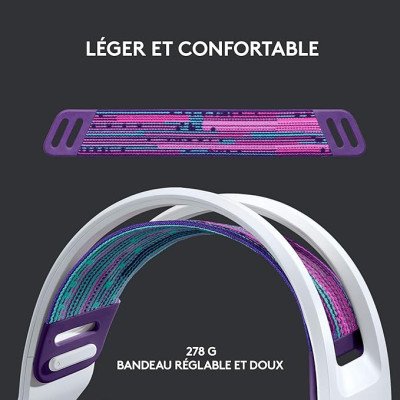 Casque Gamer PC - G733 LIGHTSPEED Wireless RGB Gaming Headset - BLANC