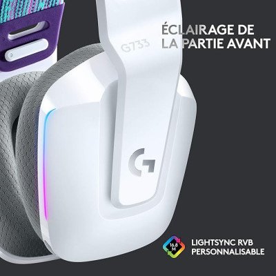 Casque Gamer PC - G733 LIGHTSPEED Wireless RGB Gaming Headset - BLANC