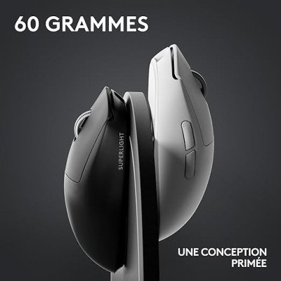 Logitech G PRO X SUPERLIGHT 2 LIGHTSPEED Souris gaming sans fil, 8K Polling, légère, 60g,  USB-C, PC/Mac - Noir