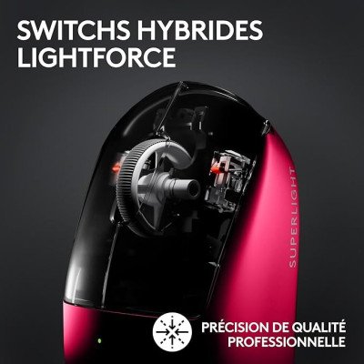 Logitech G PRO X SUPERLIGHT 2 LIGHTSPEED Souris gaming sans fil, , 8K Polling, légère, 60g, USB-C, PC/Mac Rouge