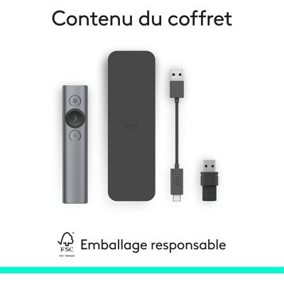 Spotlight Presentation Remote - SLATE - 2.4GHZ/BT - N/A - EMEA-808 - LOGI