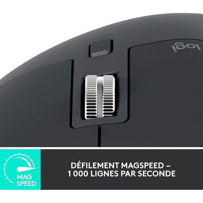 Logitech MX Master 3S - Souris Performante Sans Fil, Clics Silencieux, USB-C, Bluetooth, Windows, Linux, Chrome - Gris foncé Logitech MX Master 3S - Souris Performante Sans Fil, Clics Silencieux, USB-C, Bluetooth, Windows, Linux, Chrome - Gris foncé
