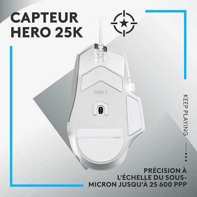 Logitech G G502 X Souris Gaming Filaire - Blanc