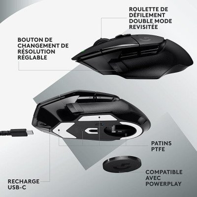 LOGITECH SOURIS GAMING G502 X LIGHTSPEED BLACK