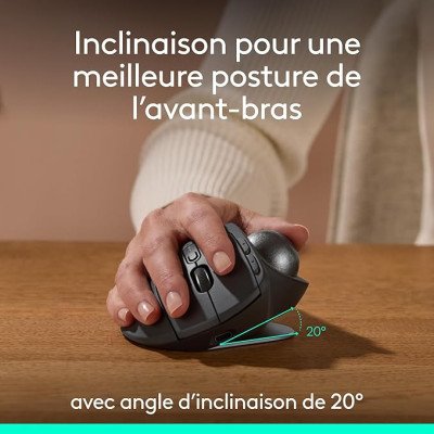 Logitech MX Ergo S souris trackball sans fil avancée - Graphite