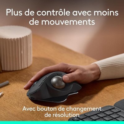 Logitech MX Ergo S souris trackball sans fil avancée, Graphite Logitech MX Ergo S souris trackball sans fil avancée, Graphite