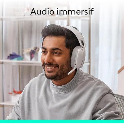 Logitech Zone Vibe 100 Casque d'écoute léger sans fil avec Micro anti-bruit de fond - Blanc Logitech Zone Vibe 100 Casque d'écoute léger sans fil avec Micro anti-bruit de fond - Blanc