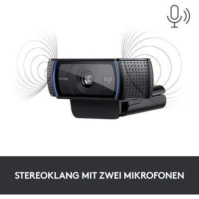 Logitech, Webcam C920 HD Pro, appels et enregistrement vidéo Full HD 1080p, noir - USB - EMEA Logitech, Webcam C920 HD Pro, appels et enregistrement vidéo Full HD 1080p, noir - USB - EMEA