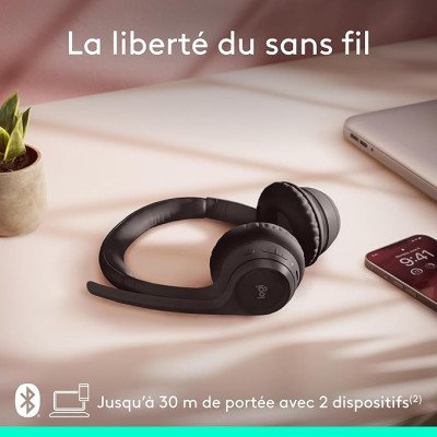 Logitech Zone 300 Casque Bluetooth sans Fil avec Microphone Anti-Parasite - Noir- BT - N/A - EMEA28i-935