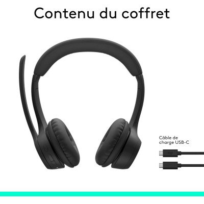 Logitech Zone 300 Casque Bluetooth sans Fil avec Microphone Anti-Parasite - Noir- BT - N/A - EMEA28i-935