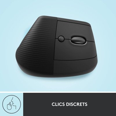 Logitech Lift Vertical Ergonomic Mouse - DARK - 2.4GHZ/BT - 12M
