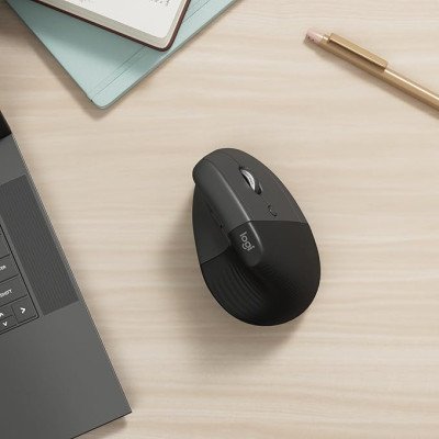 Logitech Lift Vertical Ergonomic Mouse - DARK - 2.4GHZ/BT - 12M