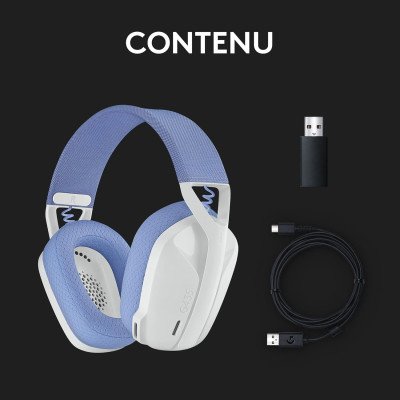 Logitech G435 LIGHTSPEED & Bluetooth sans Fil Casque Gamer, - Blanc Logitech G435 LIGHTSPEED & Bluetooth sans Fil Casque Gamer, - Blanc