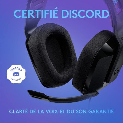 Logitech G335 Casque Gamer Filaire, avec Micro, Prise Audio 3,5 mm-Noir