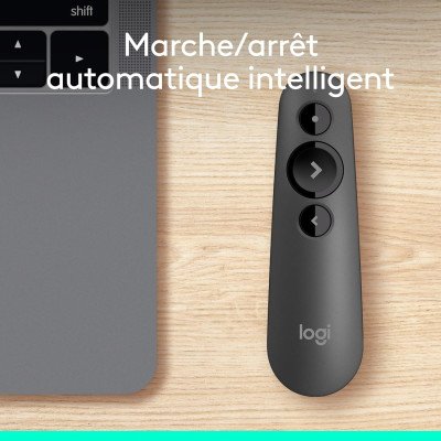 Logitech R500s de classe 1 Bluetooth et USB Télécommande de présentation laser/ Télécommande de présentation - - Gris foncé Logitech R500s de classe 1 Bluetooth et USB Télécommande de présentation laser/ Télécommande de présentation - - Gris foncé