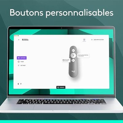 LOGITECH Laser Pointer R500S Presentation Remote GRIS