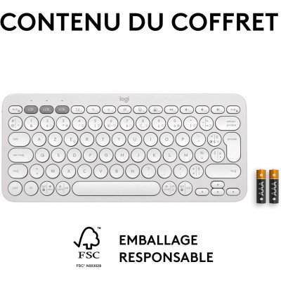 Logitech Pebble Keys 2 K380s - TONAL WHITE - FRA