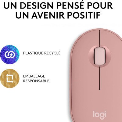 Logitech Pebble Mouse 2 M350s - TONAL ROSE - BT