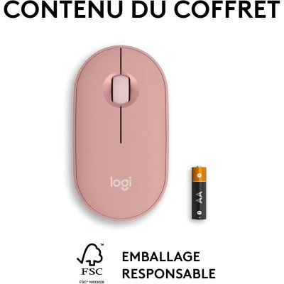 Logitech Pebble Mouse 2 M350s - TONAL ROSE - BT