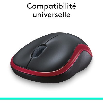 Logitech Wireless Mouse M185 Red, WER Occident Pack