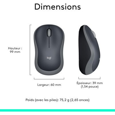 Logitech Wireless Mouse M185 Swift Grey WER Occident Pack