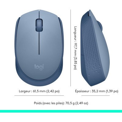 M171 Wireless Mouse - BLUEGREY - 2.4GHZ -