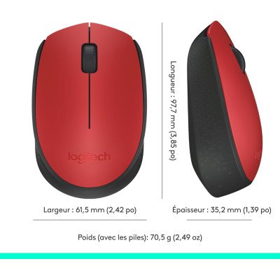 M171 Wireless Mouse - RED-K - 2.4GHZ -