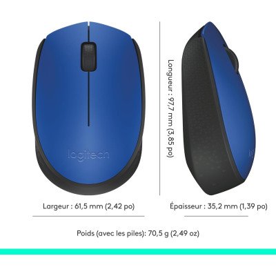 Logitech M171 Wireless Mouse - BLUE-K