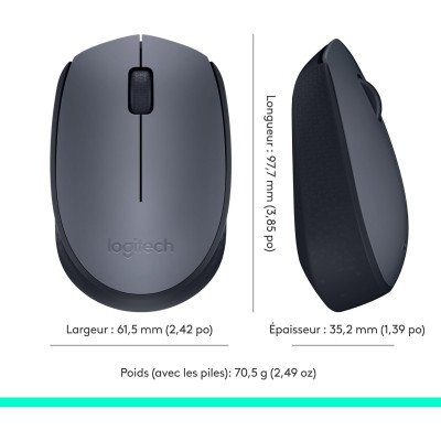 Logitech M170 Wireless Mouse - GREY-K